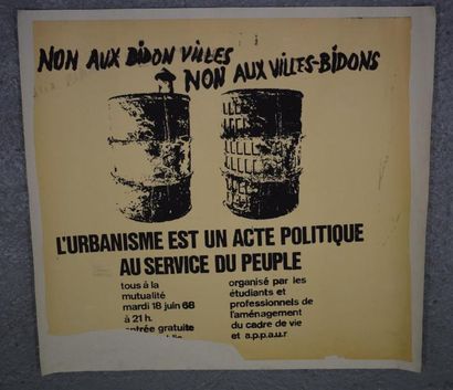 null "Non aux bidonvilles non aux villes-bidons"

Sérigraphie en noir sur papier...