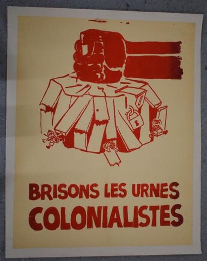 null "Brisons les urnes colonialistes"

Sérigraphie en rouge sur papier entoilé

76,5...