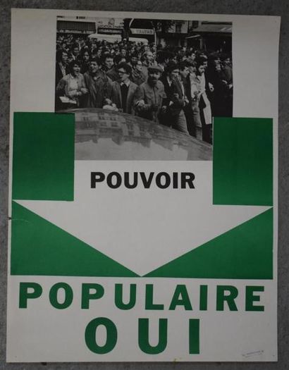 null Lot de dix affiches :

"Pouvoir populaire Oui"

Sérigraphie verte et noire sur...