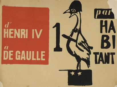 null "D'Henri IV à De Gaulle - 1 poulet par habitant"

Sérigraphie en rouge et noir...