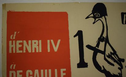 null "D'Henri IV à De Gaulle - 1 poulet par habitant"

Sérigraphie en rouge et noir...