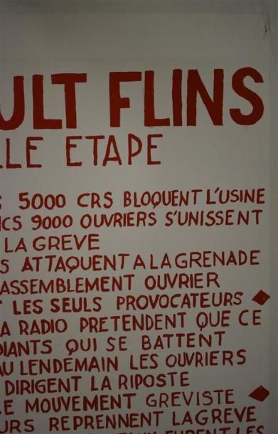 null Lot de deux affiches :

"Renault-Flins Nouvelle étape..."

Sérigraphie en rouge...