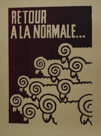 null "Retour à la normale"

Sérigraphie en lie-de-vin sur papier entoilé

Tampon...