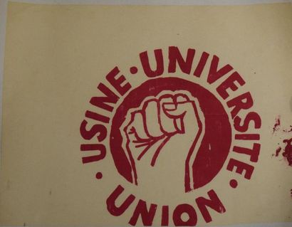 null "Union Usine Université"

Sérigraphie en rose sur papier entoilé

38 x 50 c...