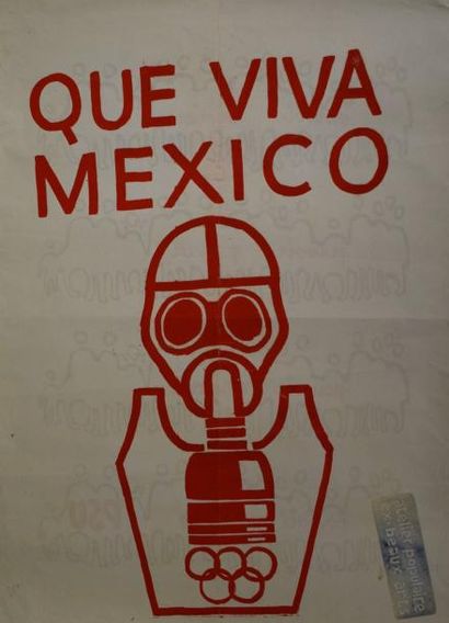 null "Que viva Mexico"

Sérigraphie en rouge au verso d'une affiche imprimée (fida...
