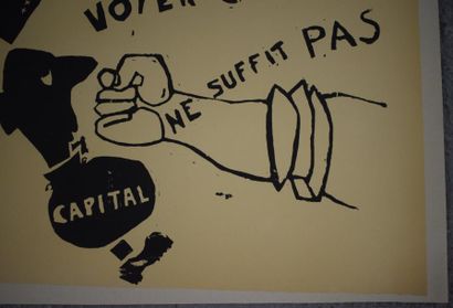 null "Voter contre ne suffit pas" - coup de poing au "capital"

Sérigraphie en noir...