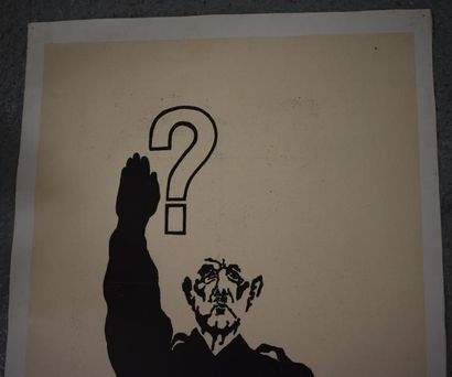 null De Gaulle faisant le salut fasciste

Sérigraphie en noir sur papier entoilé

77...