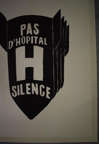 null "Pas d'hopital - Bombe H - Silence"

Sérigraphie en noir sur papier entoilé

80...
