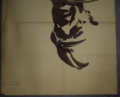 null Lot de deux affiches :
Portrait du général en CRS
Sérigraphie en noir sur papier
Tampon...