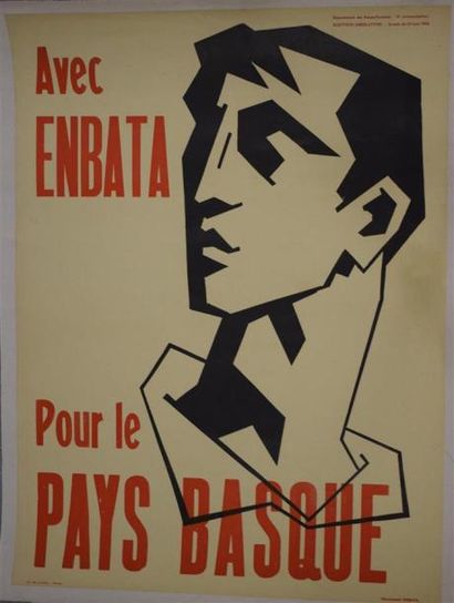 null Lot de deux affiches : 

"Avec Enbata pour le pays basque"

Impression offset...