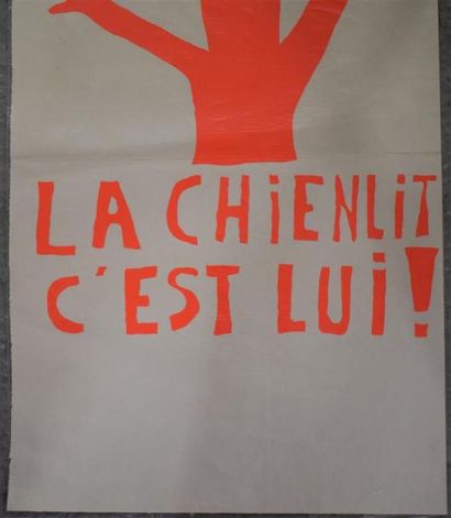 null "La chienlit c'est lui"

Sérigraphie en orange fluo sur papier non entoilé (dans...