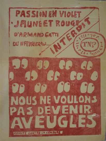 null Lot de deux affiches : 

"Passion en violet jaune et rouge d'Armand Gatti du...
