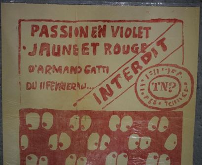 null Lot de deux affiches : 

"Passion en violet jaune et rouge d'Armand Gatti du...