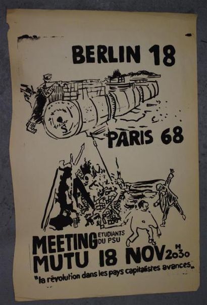 null "Berlin 18 Paris 68" 

Sérigraphie en noir sur papier non entoilé

94 x 62 ...