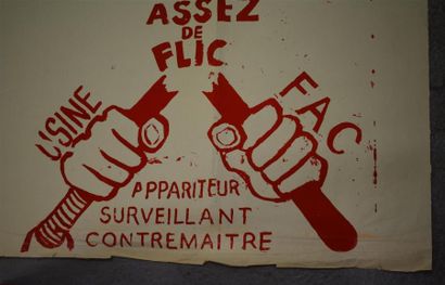 null "Assez de flic appariteur surveillant contremaitre usine fac" 

Sérigraphie...