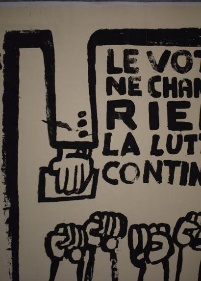 null "Le vote ne change rien - la lutte continue"

Sérigraphie en noir sur papier...