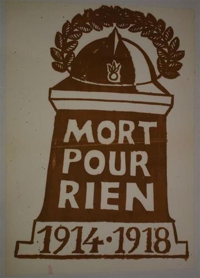 null "Mort pour rien 1914-1918"

Sérigraphie en ocre jaune sur papier entoilé

80...