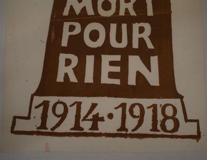 null "Mort pour rien 1914-1918"

Sérigraphie en ocre jaune sur papier entoilé

80...