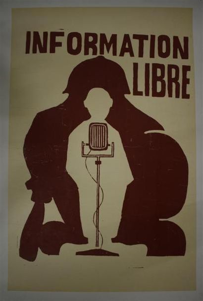 null "Information libre"

Sérigraphie en brun sur papier entoilé

77 x 50 cm



