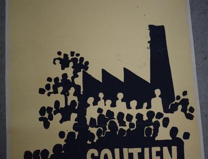 null "Soutien aux usines occupées pour la victoire du peuple"
Sérigraphie en noir...
