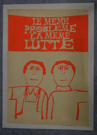 null "Le meme probleme la meme lutte"

Sérigraphie en orange fluo sur papier bistre...