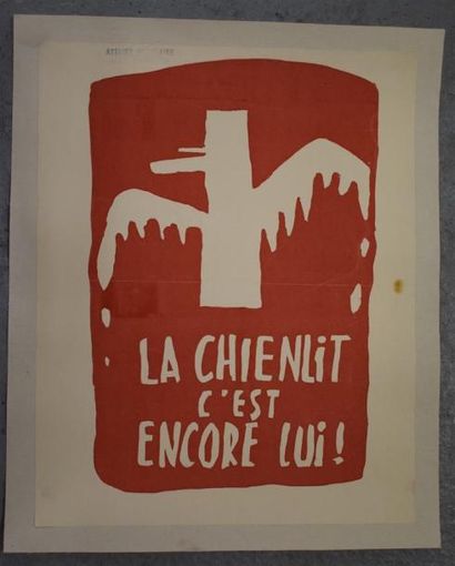 null "La chienlit c'est encore lui !"

Sérigraphie en rouge sur papier entoilé

Tampon...