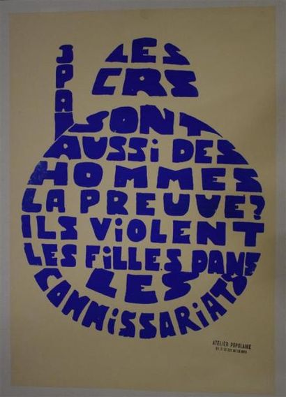 null "Les CRS sont aussi des hommes la preuve ? Ils violent les filles dans les commissariats"

Sérigraphie...