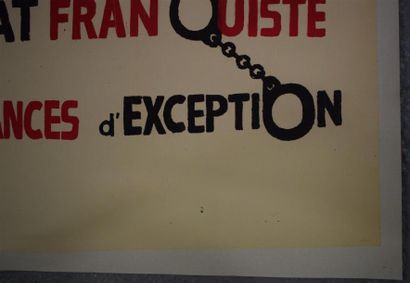 null "Etat franquiste - vacances d'exception"

Sérigraphie en rouge et noir sur papier...