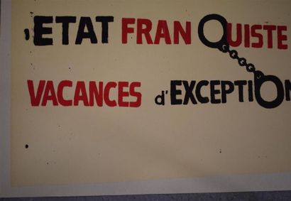 null "Etat franquiste - vacances d'exception"

Sérigraphie en rouge et noir sur papier...