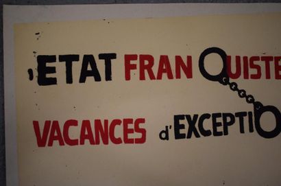 null "Etat franquiste - vacances d'exception"

Sérigraphie en rouge et noir sur papier...