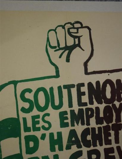 null "Soutenons les employés d'Hachette en grève contre la reclassification"
Sérigraphie...