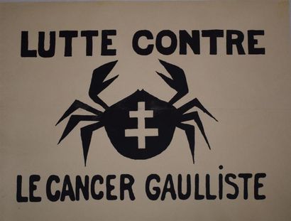 null "Lutte contre le cancer gaulliste"

Sérigraphie en noir sur papier beige entoilé

60...