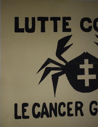 null "Lutte contre le cancer gaulliste"

Sérigraphie en noir sur papier beige entoilé

60...
