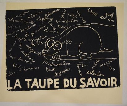 null "La taupe du savoir"

Sérigraphie en noir sur papier blanc entoilé

68 x 80,5...