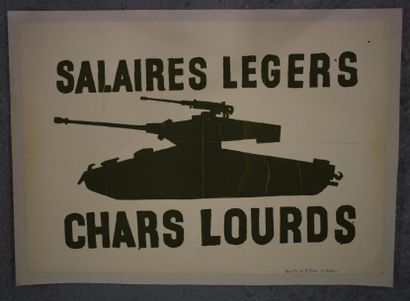 null "Salaires légers - chars lourds"

Sérigraphie en vert olive sur papier entoilé

Annoté...