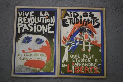 null Asger JORN (1914-1973), suite de quatre affiches : 

"Vive la révolution pasione...