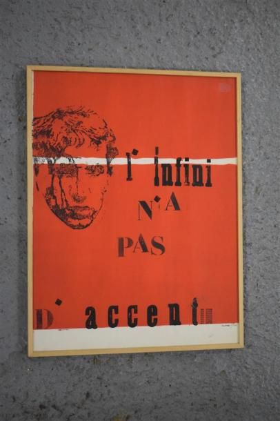 null Jean DEGOTTEX (1918-1988)

"L'infini n'a pas d'accent"

Sérigraphie en rouge...