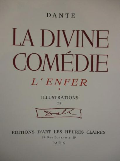 Livres anciens et modernes DANTE. LA DIVINE COMEDIE. L'Enfer - Le Purgatoire - Le...