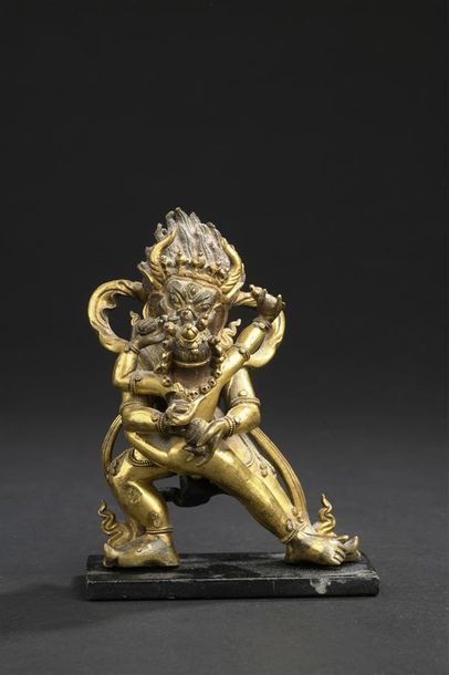 null Bronze doré a la cire perdue, Chine ou Tibet
Représentation de Yamantaka en...