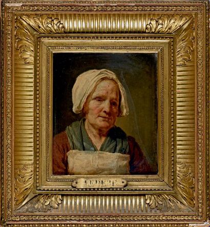 Nicolas-Bernard LEPICIE (1735-1784) Vieille femme au fichu blanc dite «la grand mère»
Huile...