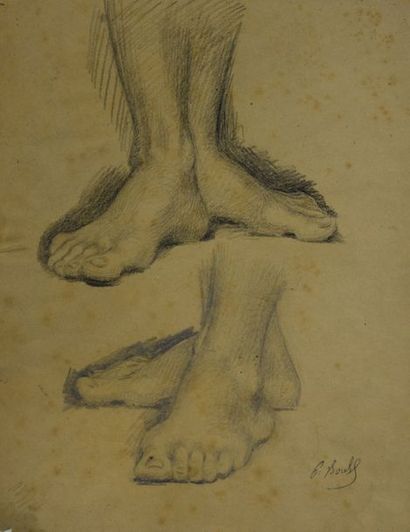 Paul BOREL (1828-1913) Étude de pieds pour Tobie (chapelle d'Oullins)
Dessin au crayon....