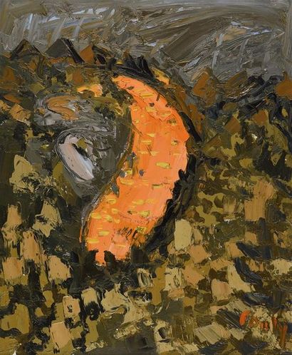Jean COUTY (1907-1991) L'Etna en éruption
Huile sur toile, signée en bas à droite.
H....