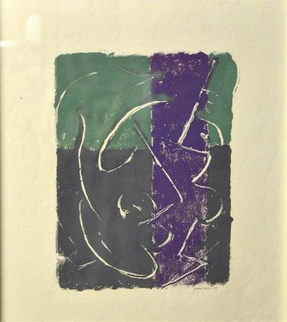 null Albert COSTE (1896-1985) Composition abstraite Monotype H. 24 cm L. 18 cm