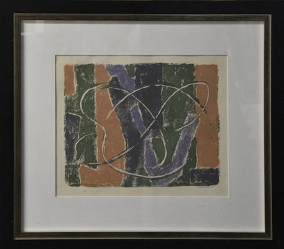 null Albert COSTE (1896-1985) Composition abstraite Monotype H. 22 cm - L. 28 cm