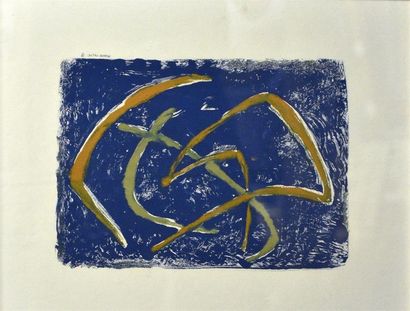 null Albert COSTE (1896-1985) Composition abstraite Monotype H. 19 cm - L. 26 cm