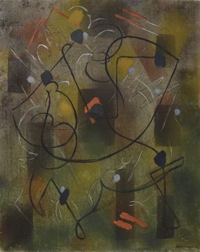 null Albert COSTE (1896-1985) Abstraction, composition abstraite Huile sur toile...
