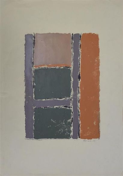 null Albert COSTE (1896-1985) Composition abstraite Monotype H. 29 cm - L.22 cm