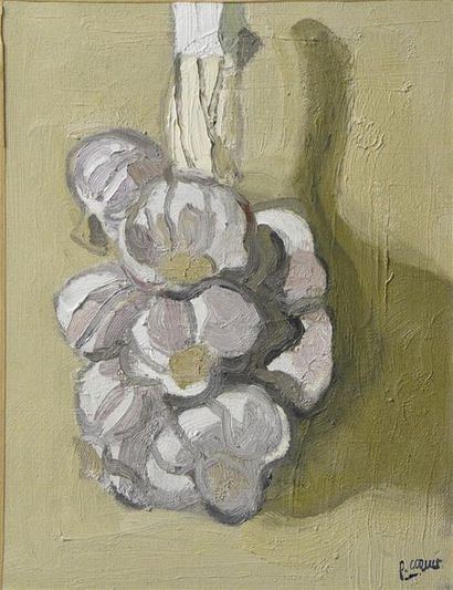 null Pierre COQUET (né en 1926) Le bouquet d'ails Huile sur toile H. 35 cm - L. 27...