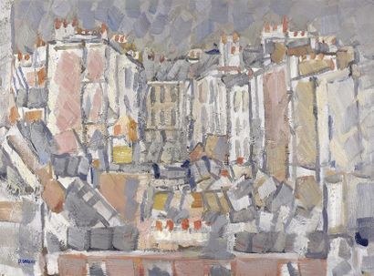 null Pierre COQUET (né en 1926) Les toits de Paris, au petit matin Huile sur toile...