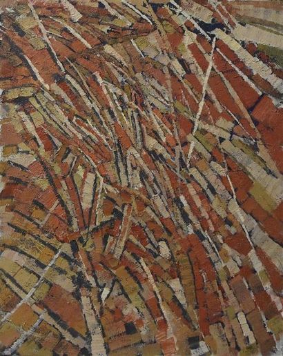 null Pierre COQUET (né en 1926) Composition abstraite rouge Huile sur toile H. 92...